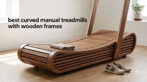 best curved manual treadmills with wooden frames