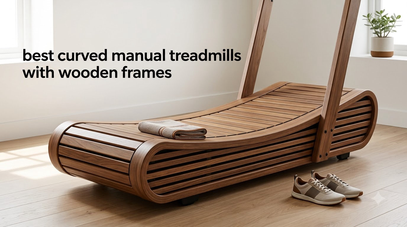 best curved manual treadmills with wooden frames