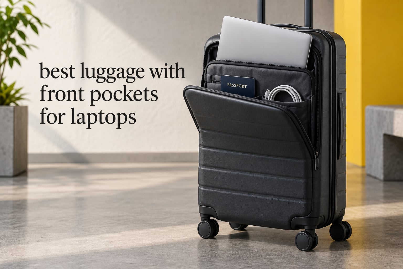 best luggage with front pockets for laptops