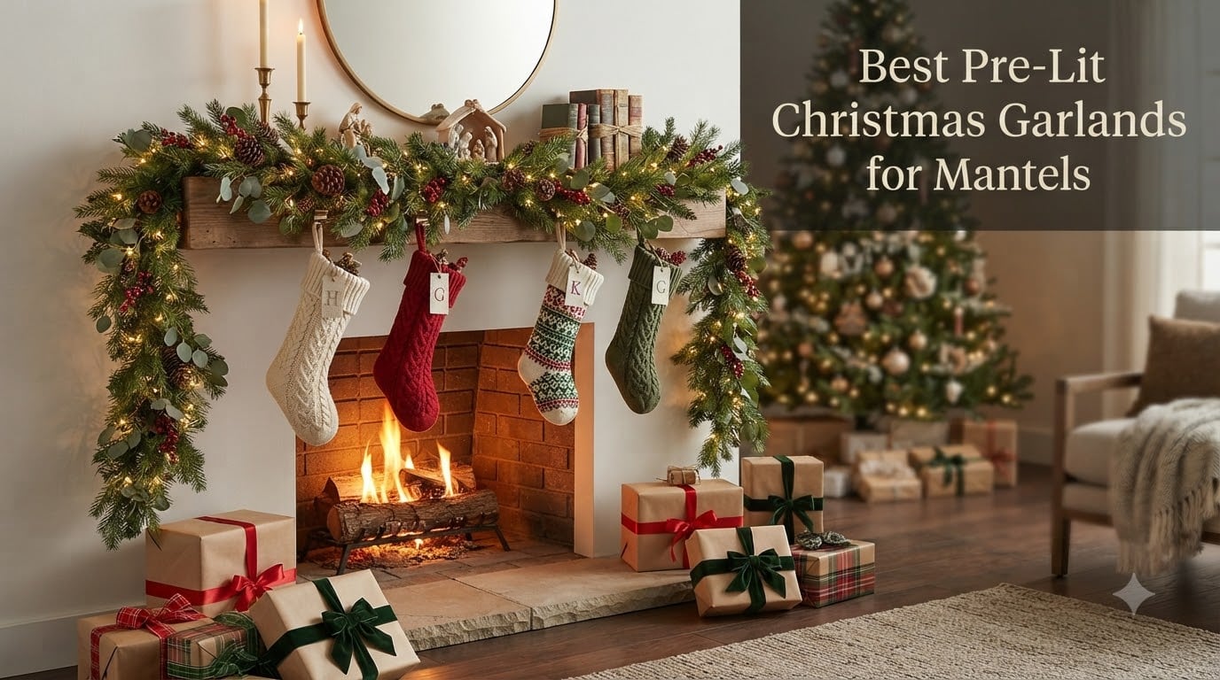 Best Pre-Lit Christmas Garlands for Mantels