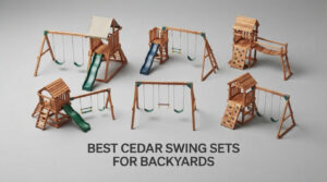 best cedar swing sets for backyards