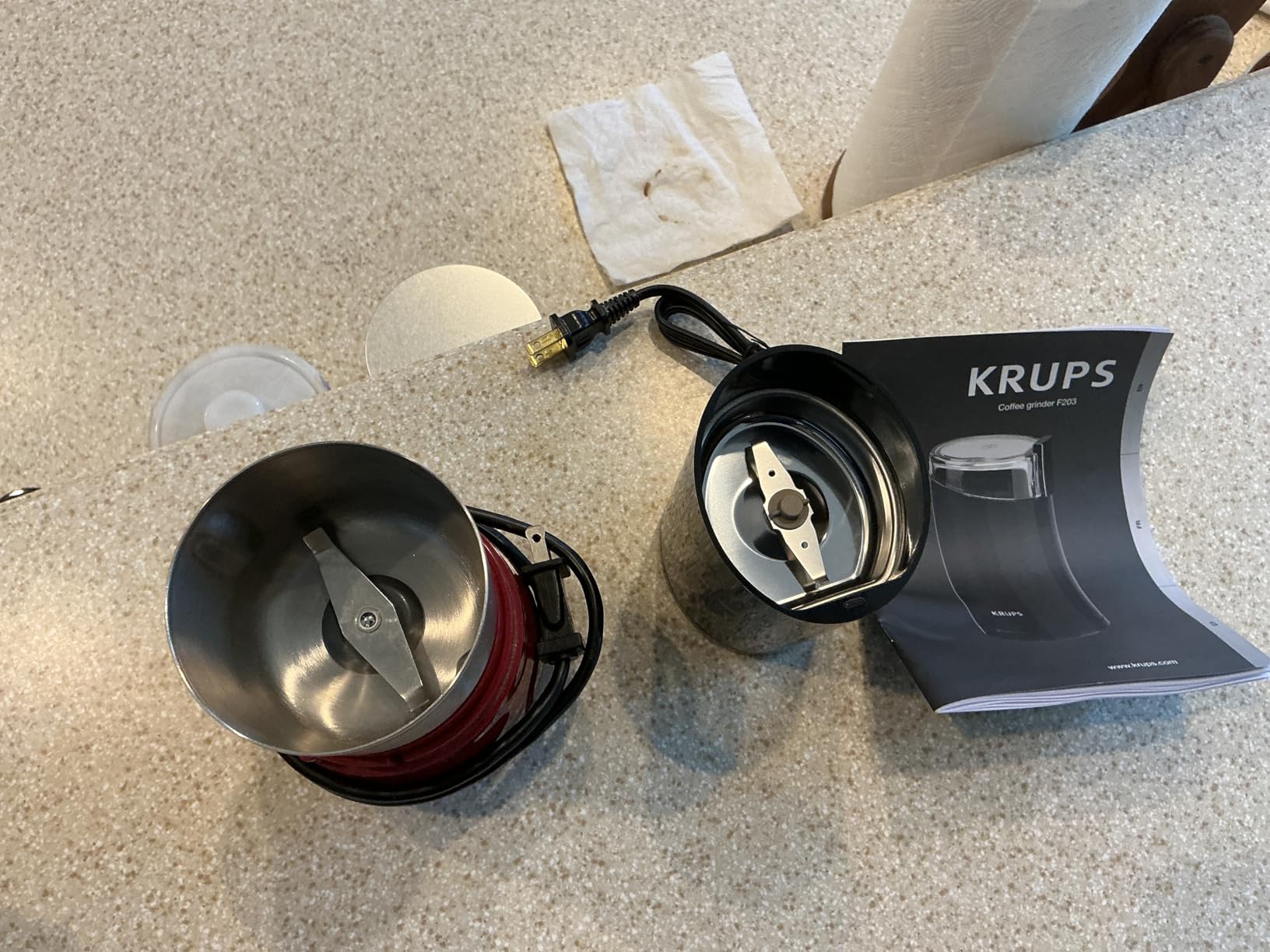 KRUPS Precision Electric Coffee Grinders, 3 oz Capacity, 200W Motor, Stainless Steel Blades for Uniform Grinding of Beans, Herb and Nuts, Coffee and Spice Grinder Electric, (Black) customer photo 2