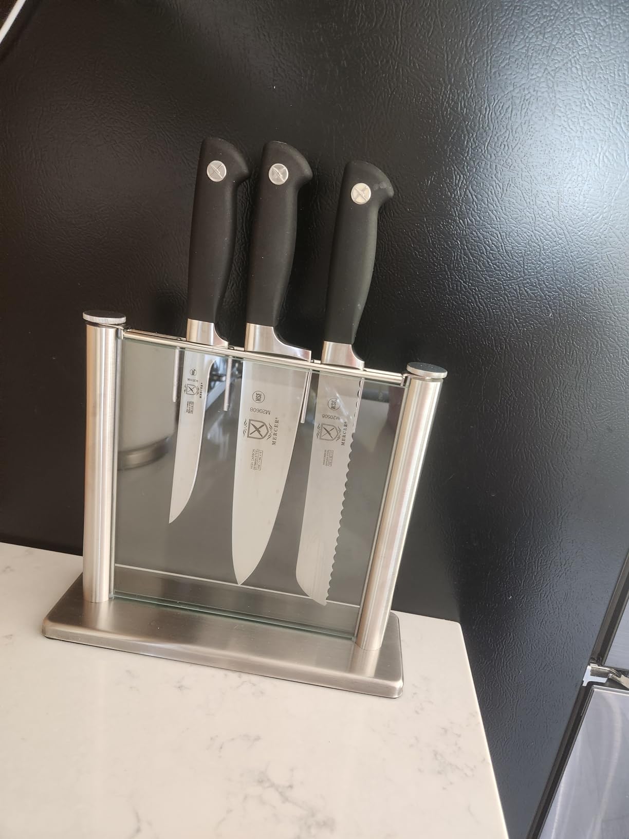 Mercer Culinary M20000 Genesis 6-Piece Forged Knife Block Set, Tempered Glass Block,Black customer photo 2