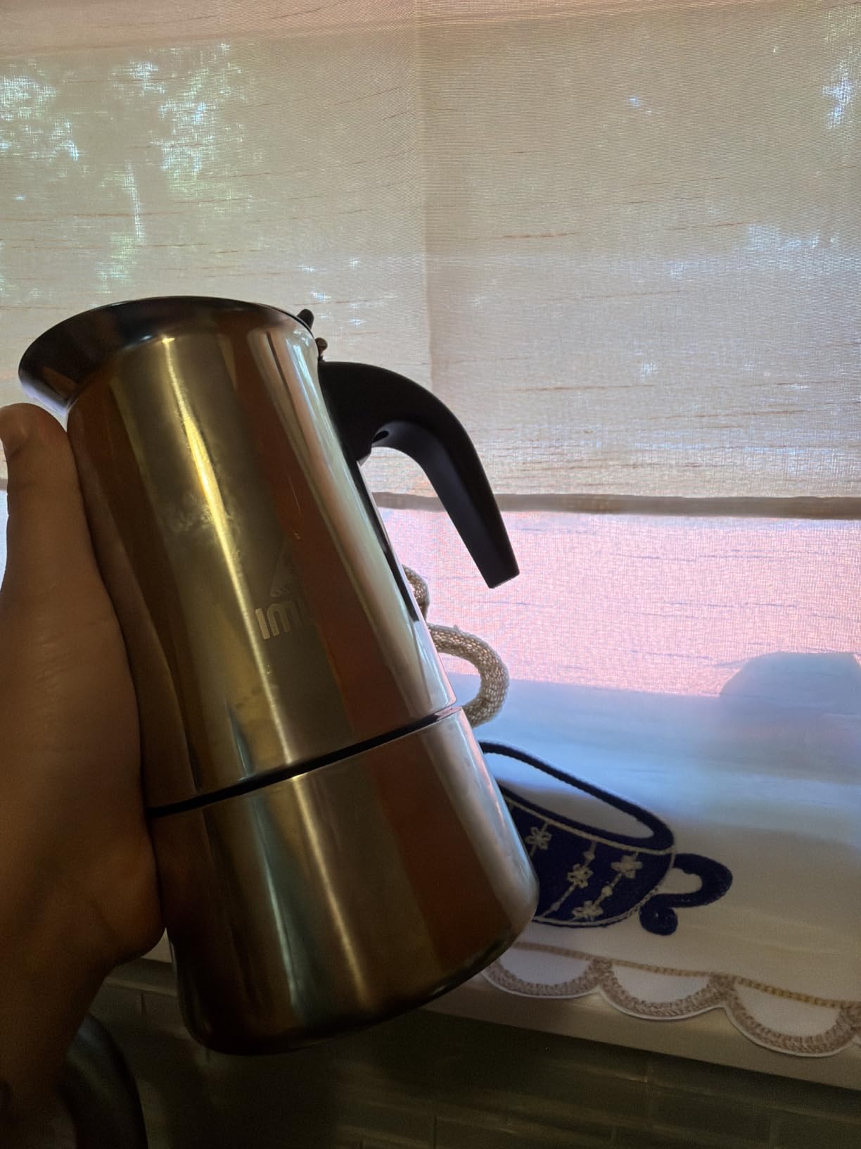 IMUSA USA B120-22062M Stainless Steel Stovetop Espresso Coffeemaker 6-Cup, Silver customer photo 2