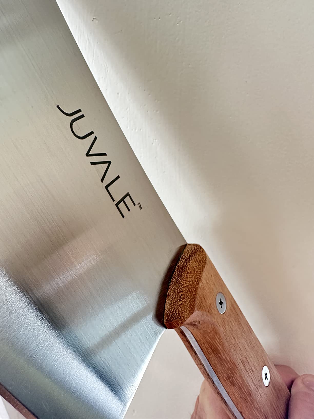 Juvale Meat Cleaver - 8-Inch Stainless Steel Blade, Wood Handle - Heavy-Duty Butcher Knife & Bone Cleaver for Beef Brisket, Meat Cutting & Chopping - Chopping Knife customer photo 2
