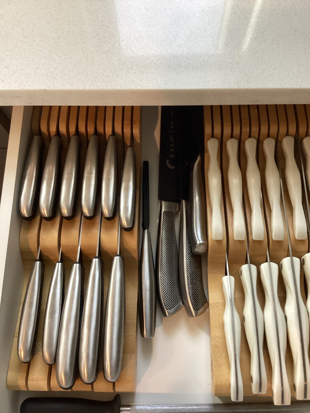 Bambüsi Knife Drawer Organizer 16 Slot In-Drawer Knife Block Holder, Bamboo customer photo 1