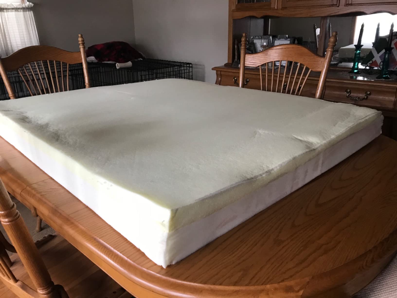 Orthopedic Dog Bed - 2-Layer 44x35-Inch Memory Foam Pet Mattress with Machine-Washable Sherpa Cover for Large Dogs up to 100lbs by PETMAKER (Gray) customer photo 1