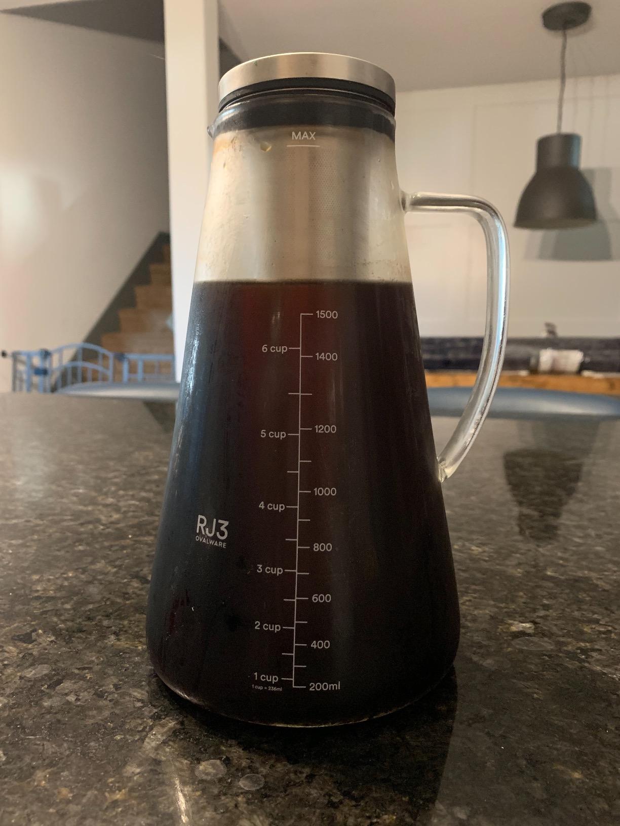 OVALWARE Airtight Cold Brew Coffee Maker with Tea Infuser & Spout 1.5L/51oz customer photo 1