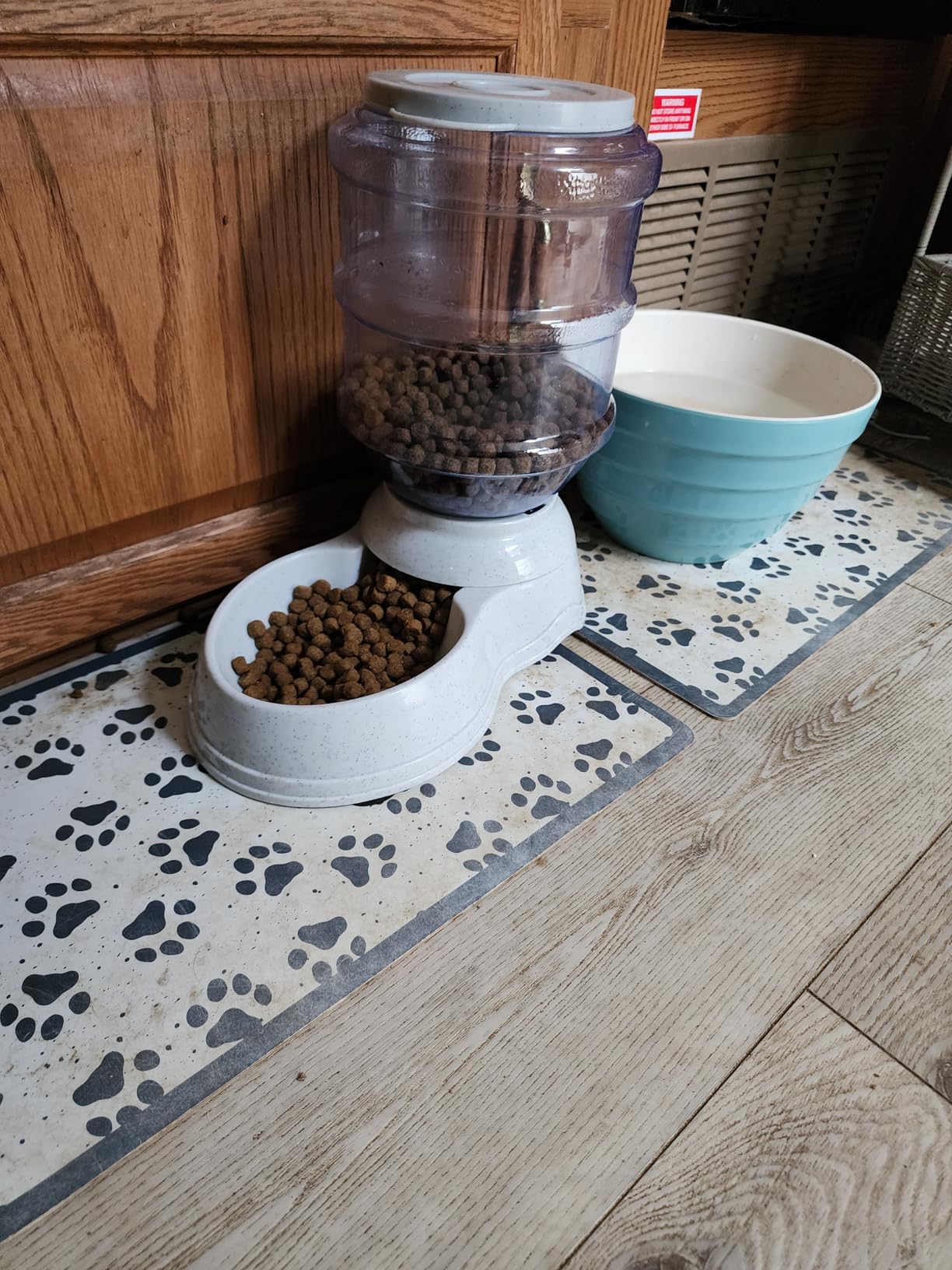 Amazon Basics Gravity Pet Food Feeder for Dogs and Cats, Easy to Clean, Easy to Fill, Removable Lid, 152fl.oz Capacity, Small customer photo 2