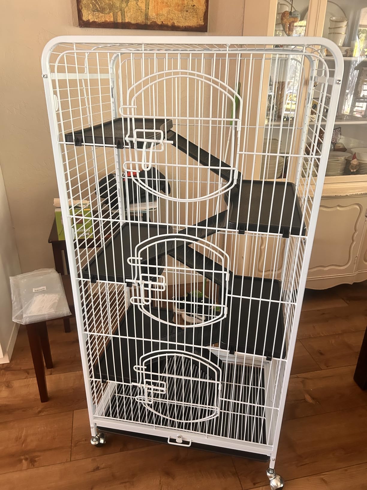 Yaheetech 52-inch Ferret Cage 6 Level Metal Rat Cage with 3 Front Doors/Feeder/Wheels Small Animal Cage for Ferret/Chinchilla/Bunny/Rabbit/Squirrel, Black customer photo 1