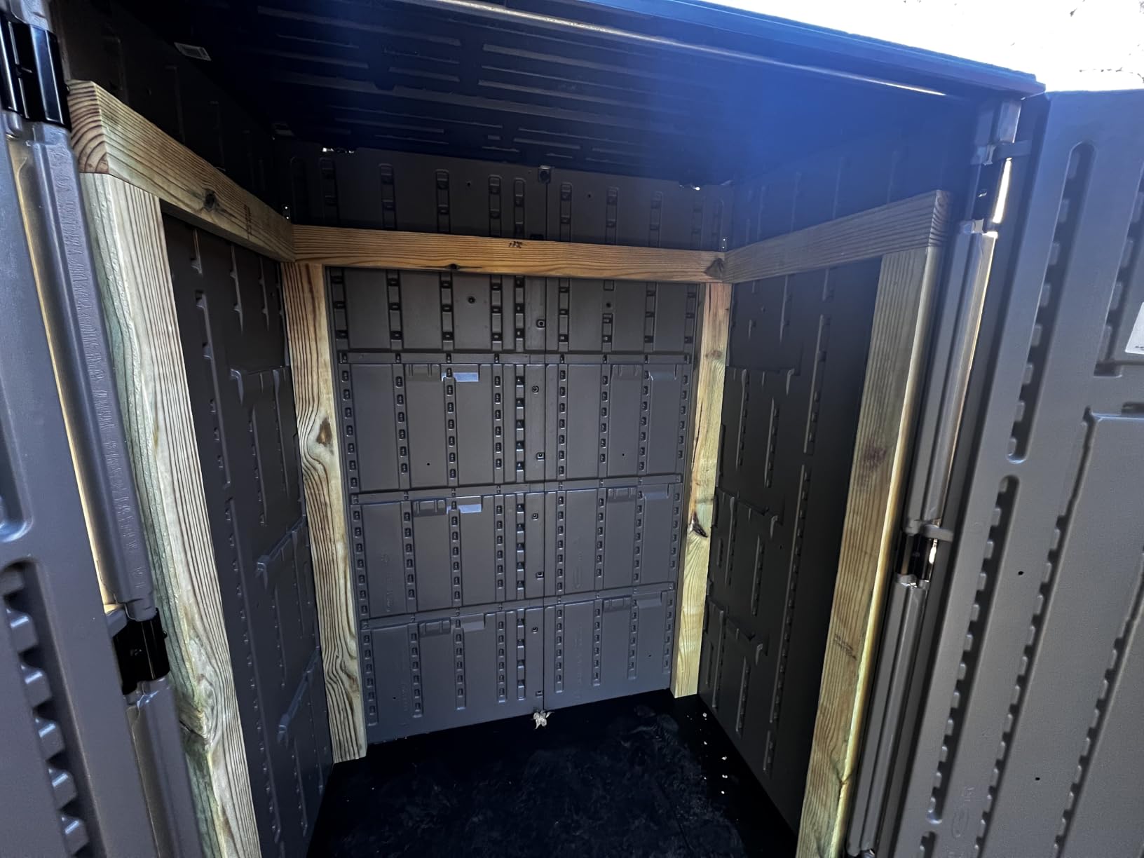 Suncast 54 Cu Ft Medium Vertical Storage Shed, Stoney, Made in USA customer photo 2