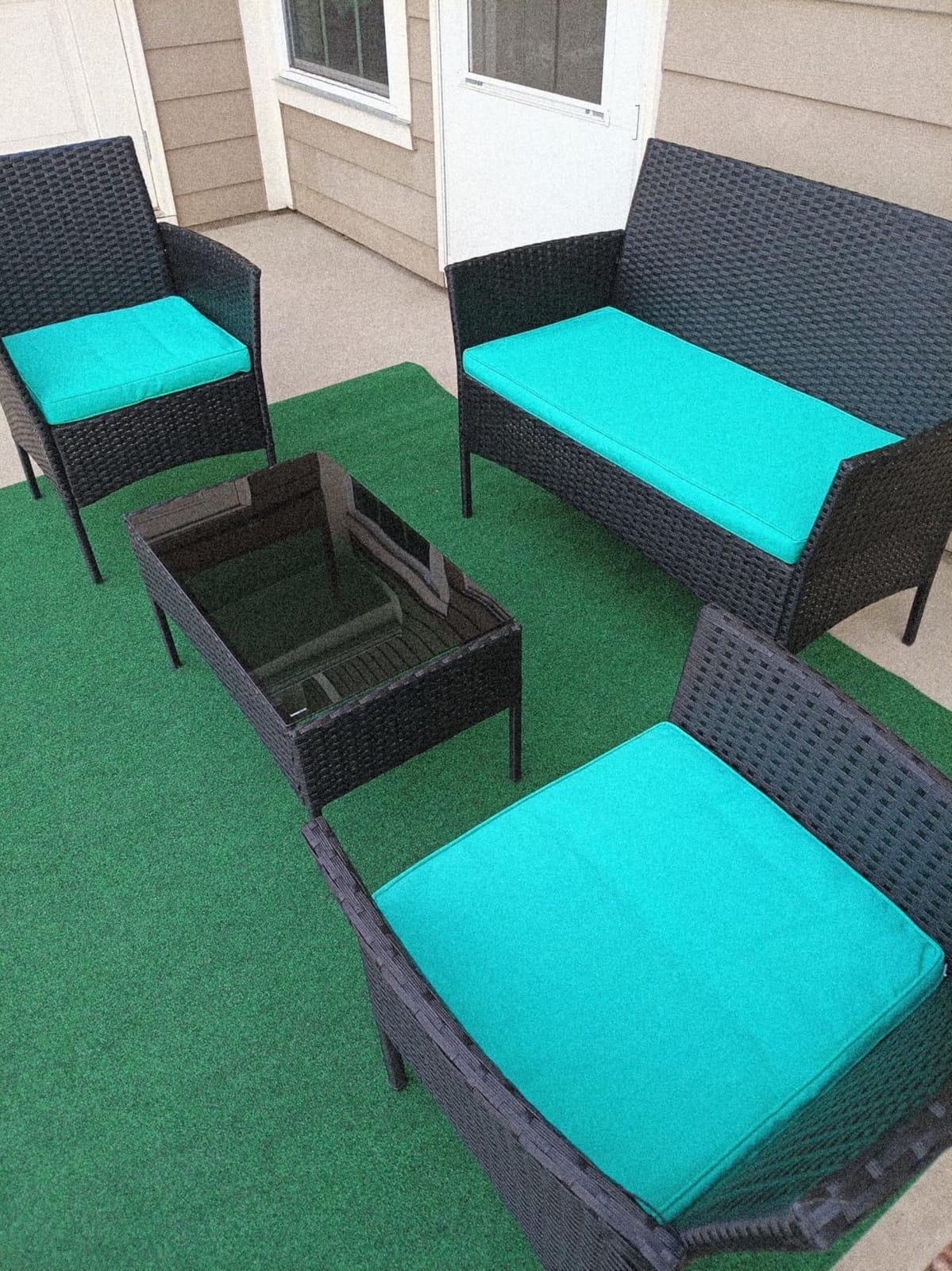 FDW | 3-Piece Patio Furniture Set | Khaki |Outdoor Wicker Furniture with Coffee Table | Modern Rattan Chairs Conversation Set | Outdoor Seating | Weather-Resistant | for Porch, Garden, Lawn customer photo 2