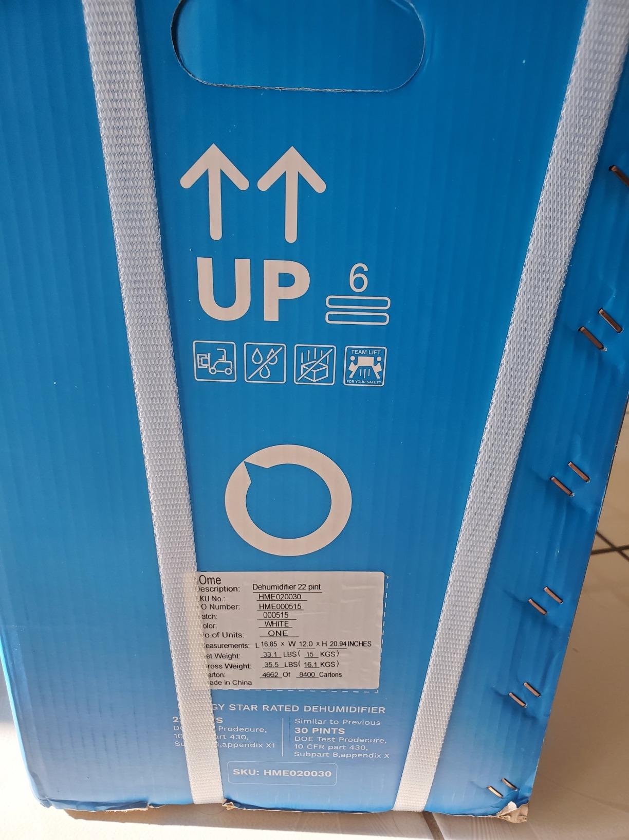 hOmeLabs Dehumidifier 7,500 Sq Ft 50 Pint with Pump 120 Pint 95°F, 90% RH customer photo 2