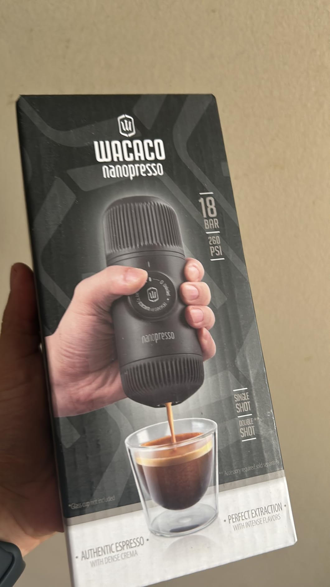 WACACO Nanopresso Portable Espresso Maker, Upgrade Version of Minipresso, 18 Bar Pressure, Red Patrol Edition, Small Travel Coffee Maker, Manually Operated, Compatible with Ground Coffee customer photo 1