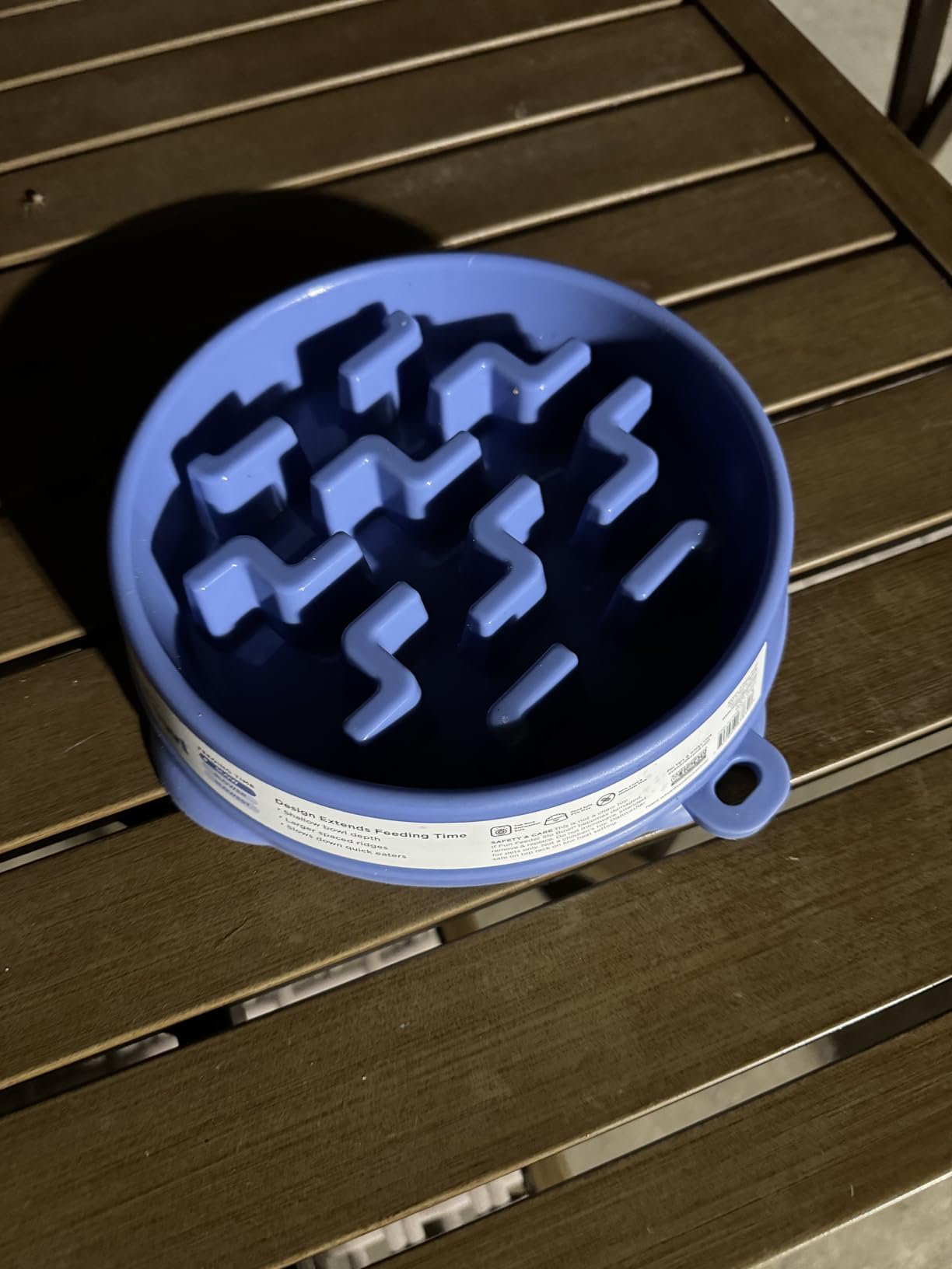 Outward Hound Fun Feeder Slo Bowl – Medium 2‑Cup Capacity, Slow Feeding, Small to Medium Dogs & Cats, Non-Slip, Blue, Notch Pattern customer photo 1