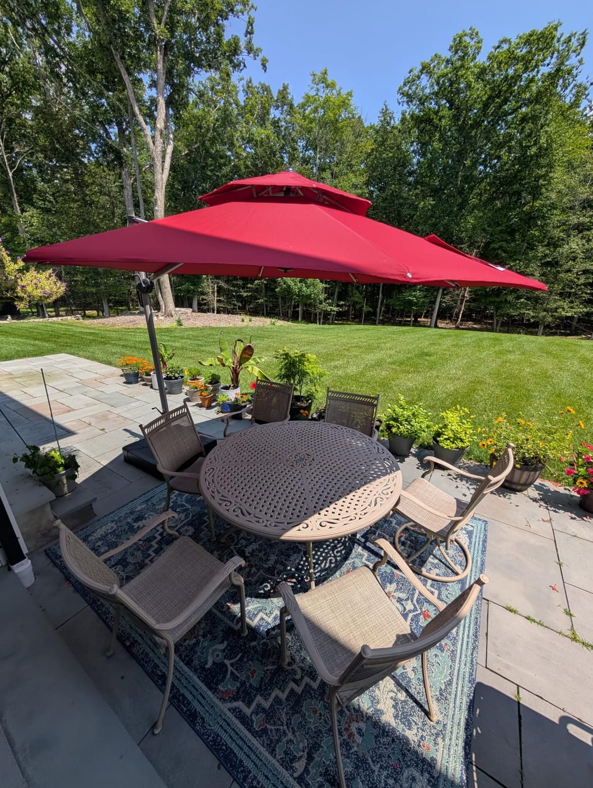 PURPLE LEAF Cantilever Patio Umbrella 10 FT, Wind Resistant Canopy, Terra customer photo 1