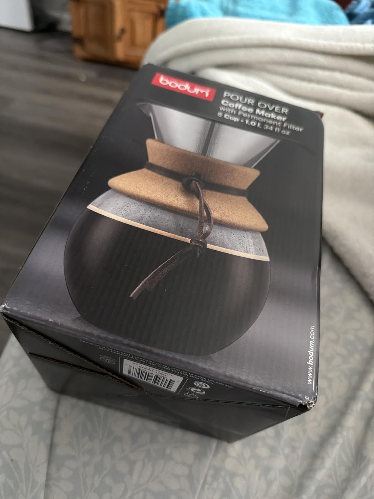 Bodum 34oz Pour Over Coffee Maker, High-Heat Borosilicate Glass with Reusable Stainless Steel Filter and Cork Grip - Made in Portugal customer photo 2