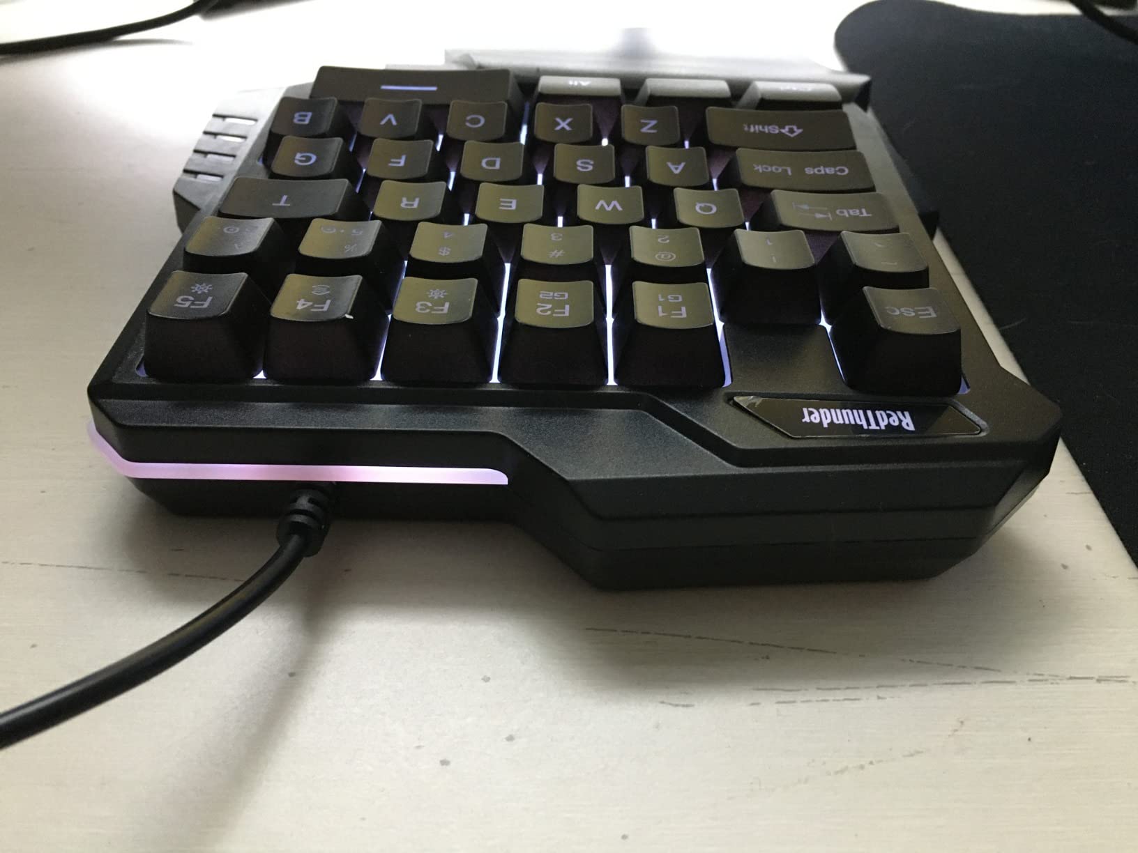 RedThunder One Handed Gaming Keyboard RGB Backlit 35 Keys Portable Mini Gaming Keypad Ergonomic Game Controller for PC Gamer customer photo 1