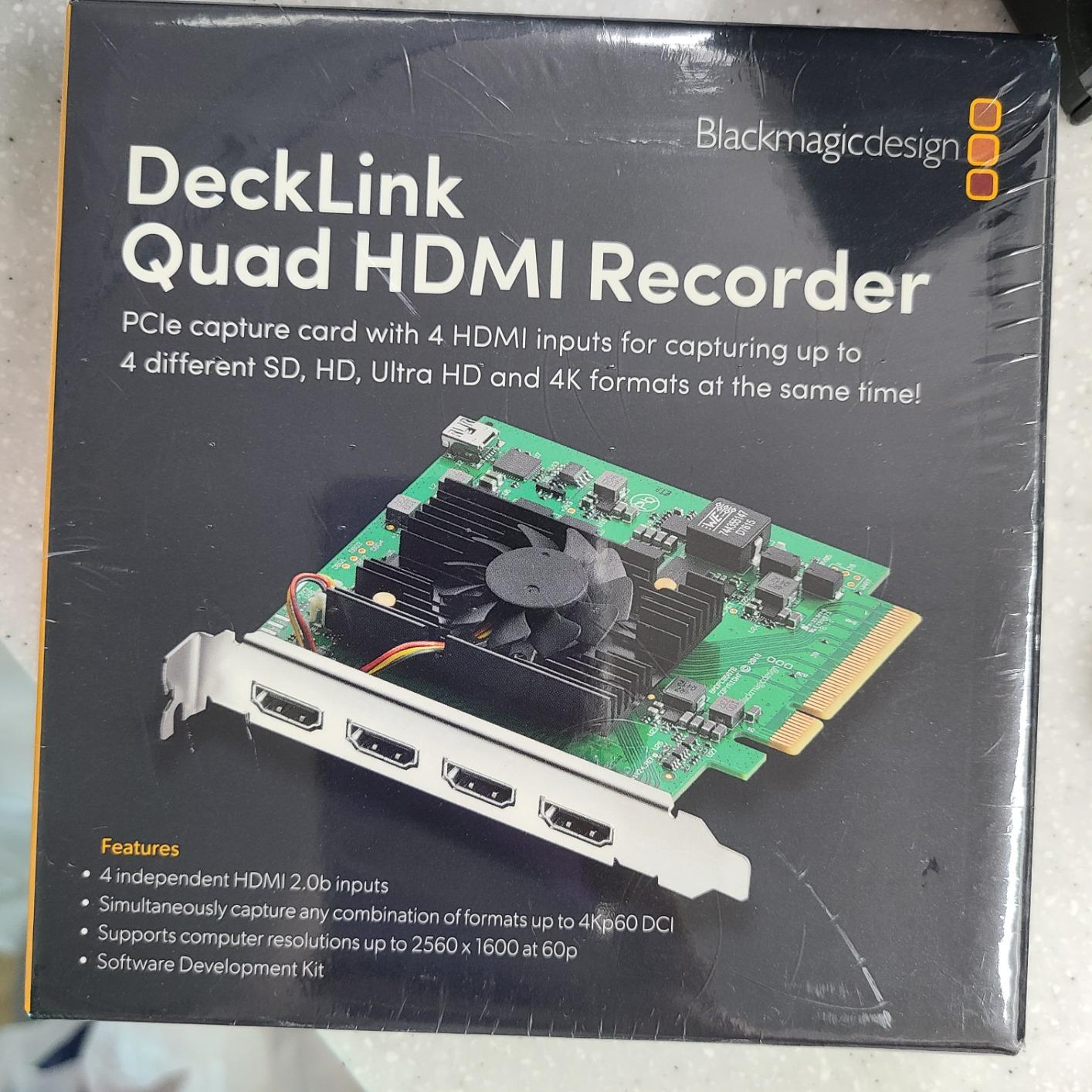 Blackmagic Design DeckLink Quad HDMI PCIe Capture Card, Up to 4K60, 4 HDMI 2.0b inputs (BDLKDVQDHDMI4K) customer photo 1