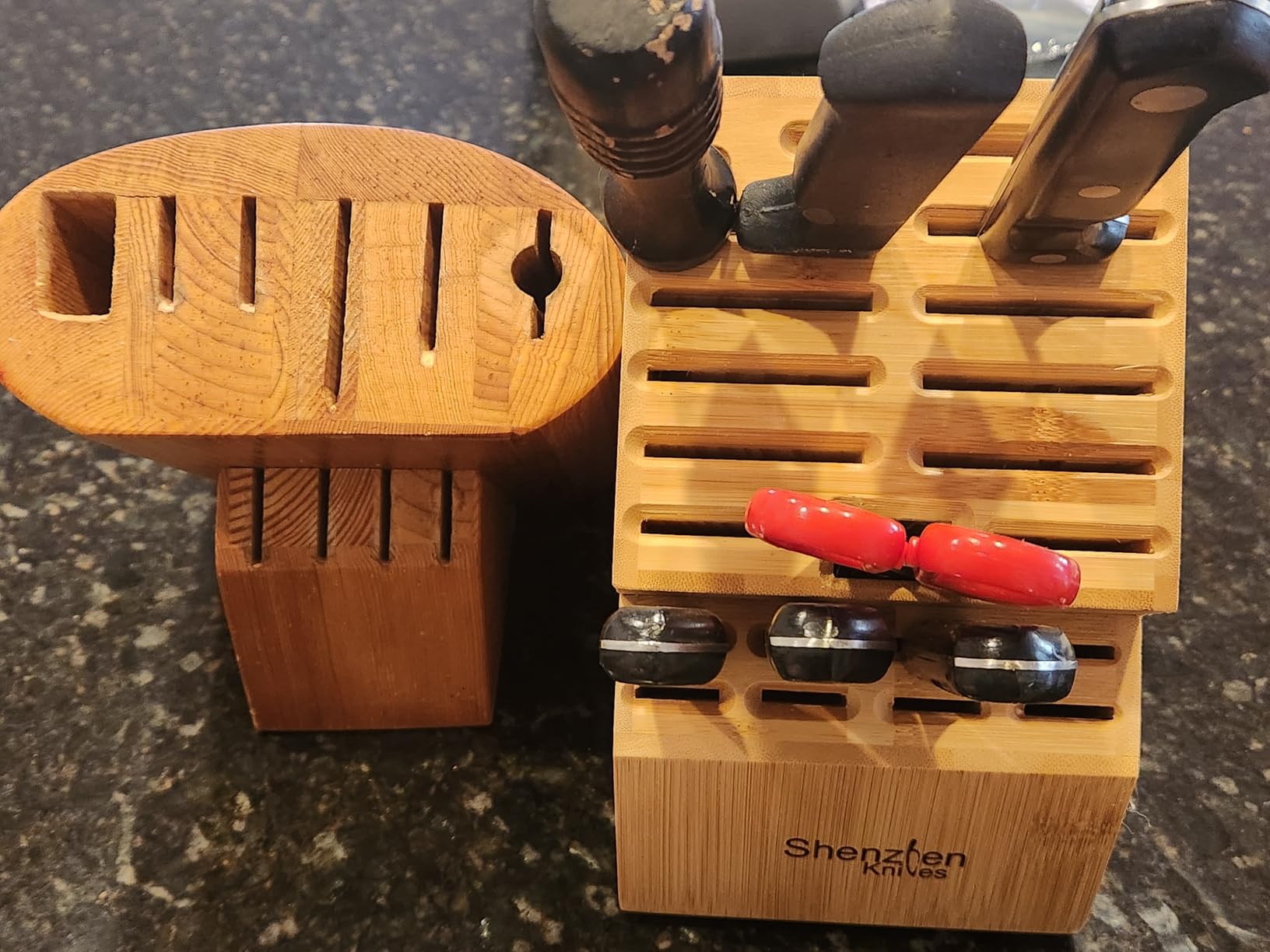 Shenzhen Knives 20 Slot Bamboo Countertop Knife Block – X-Large customer photo 2