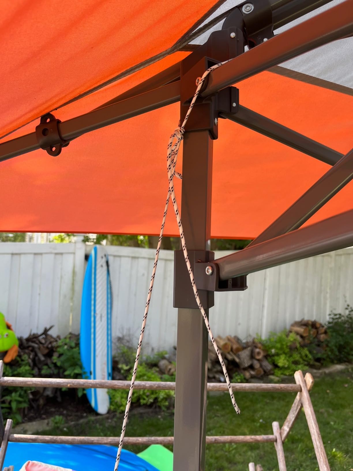 EAGLE PEAK 13x13 Pop Up Canopy Tent, Auto Extended Eaves, Gray customer photo 2