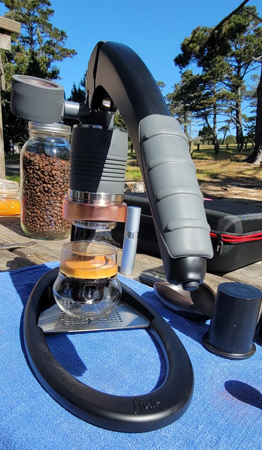 Flair UPDATED 49 PRO (Black) - All manual 49mm lever espresso maker with handled portafilter, pressure gauge and no plastics in brew path customer photo 2