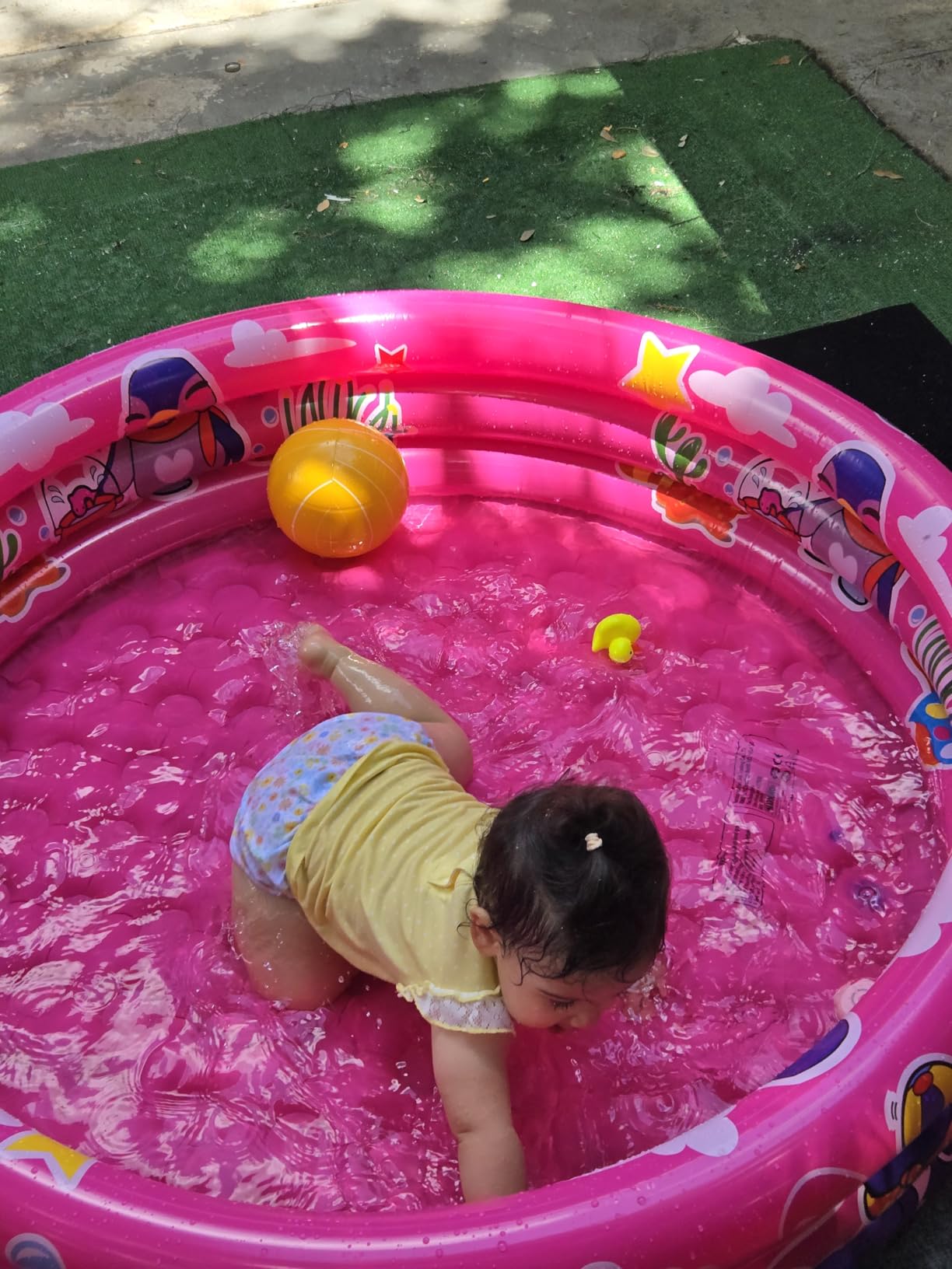 3 Rings Kiddie Pool for Toddler, 48”X12”，Kids Swimming Pool, Inflatable Baby Ball Pit Pool, Small Infant Pool (Blue) customer photo 2