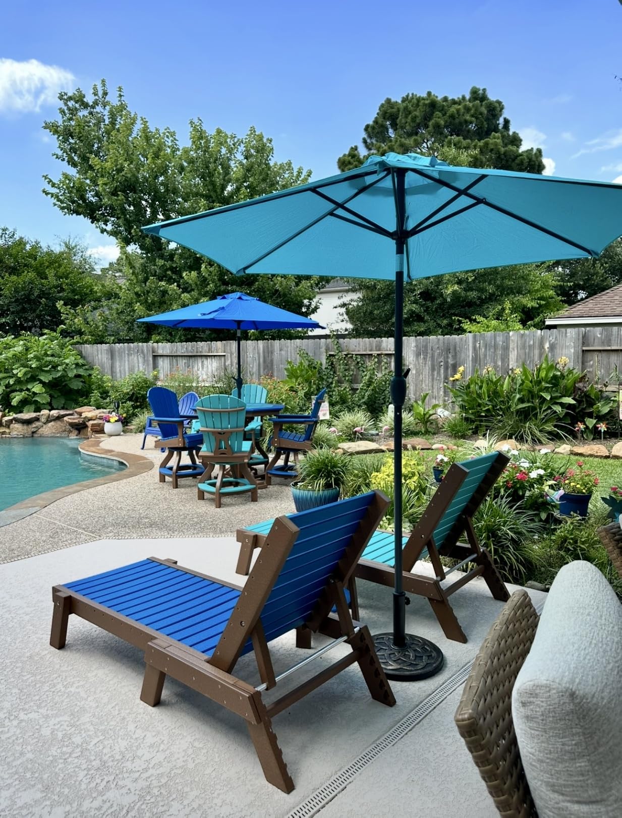 Best Choice Products 7.5ft Heavy-Duty Round Outdoor Market Table Patio Umbrella w/Steel Pole, Push Button Tilt, Easy Crank Lift - Navy Blue customer photo 2
