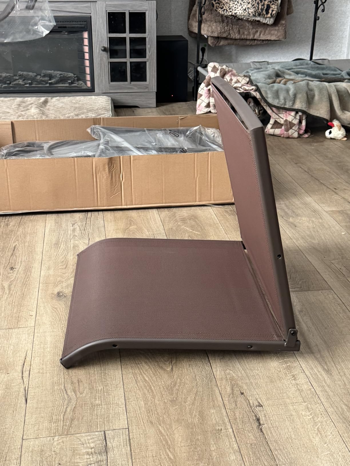 Outsunny Outdoor Glider Chair with Table 2-Seat Patio Loveseat Coffee Brown customer photo 1