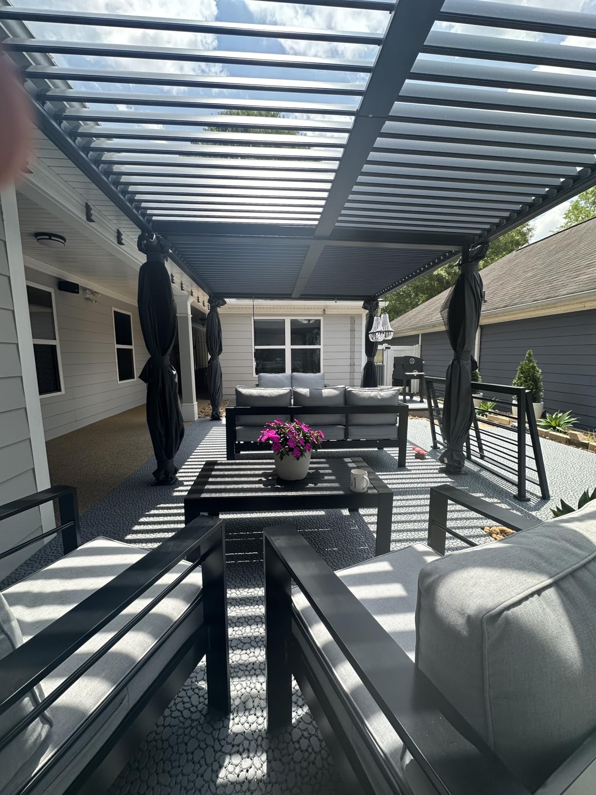 Wisteria Lane Aluminum Patio Furniture Set for All Weather, Oversized Metal Outdoor Furniture Set with 27.5