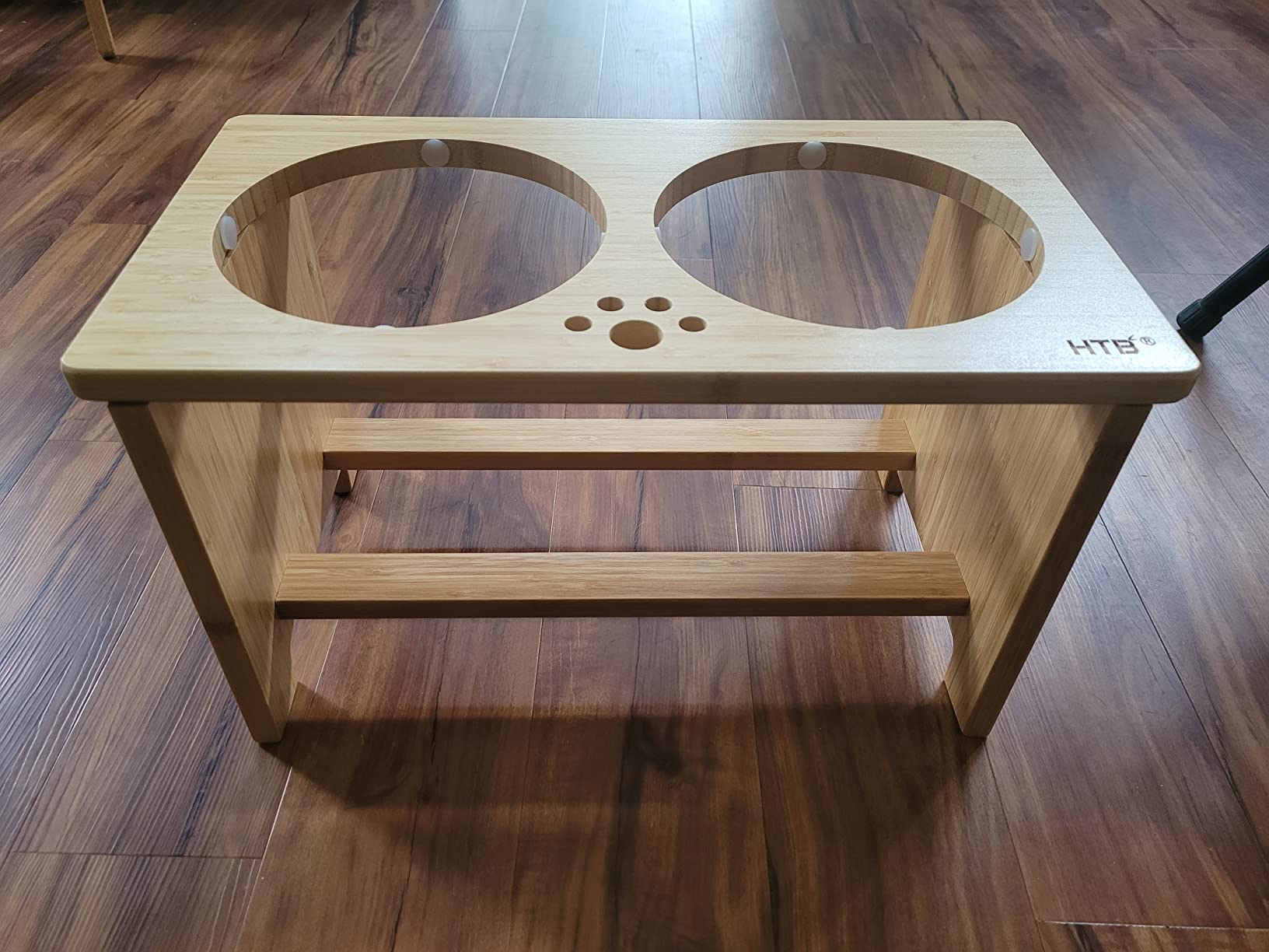 HTB Elevated Dog Bowls,Raised Dog Bowl Stand with 2 Stainless Steel Bowls,Elevated Raised Dog Bowls for Large Medium Small Sized Dogs customer photo 2