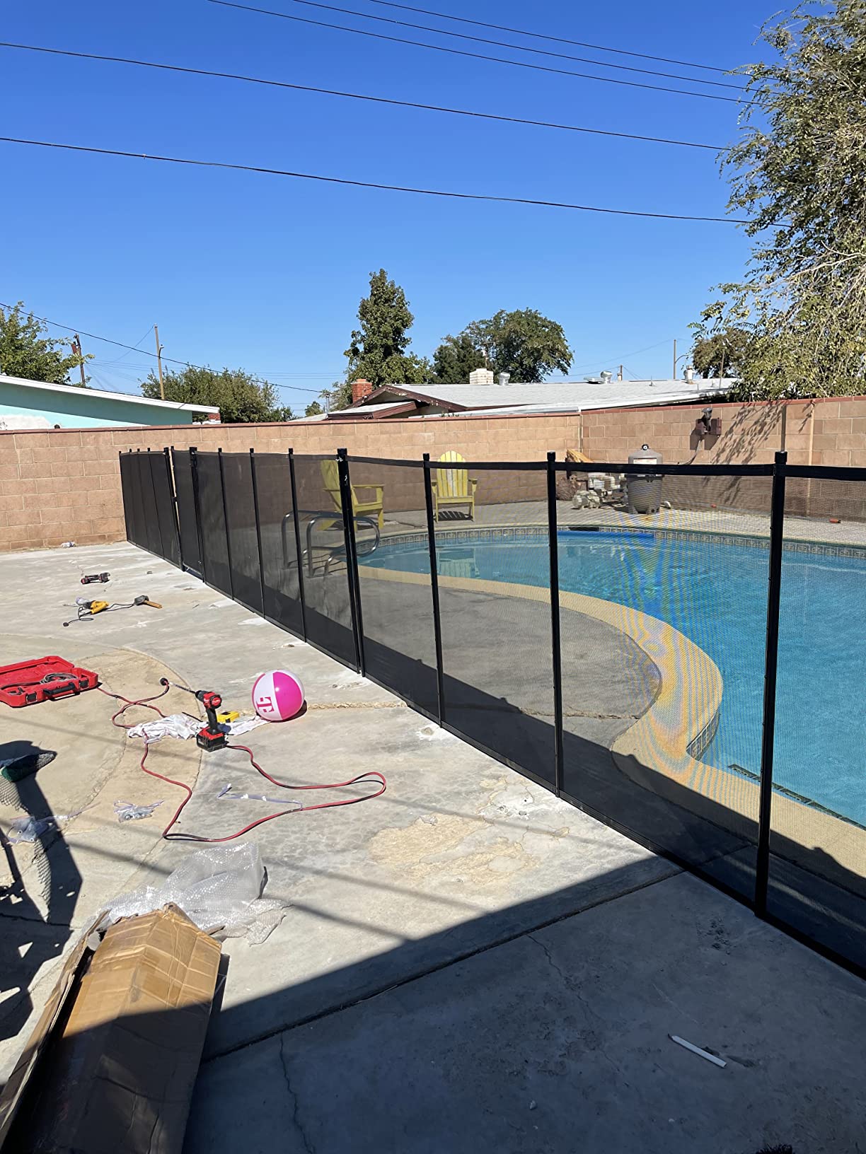 Happybuy Pool Fence, 4FTx 48FT DIY Pool Fences for Inground Pools, Removable Child Safety Pool Fencing, Swimming Pool Fence in Ground for Kids Safety, Black Pool Mesh to Protect Kids customer photo 1