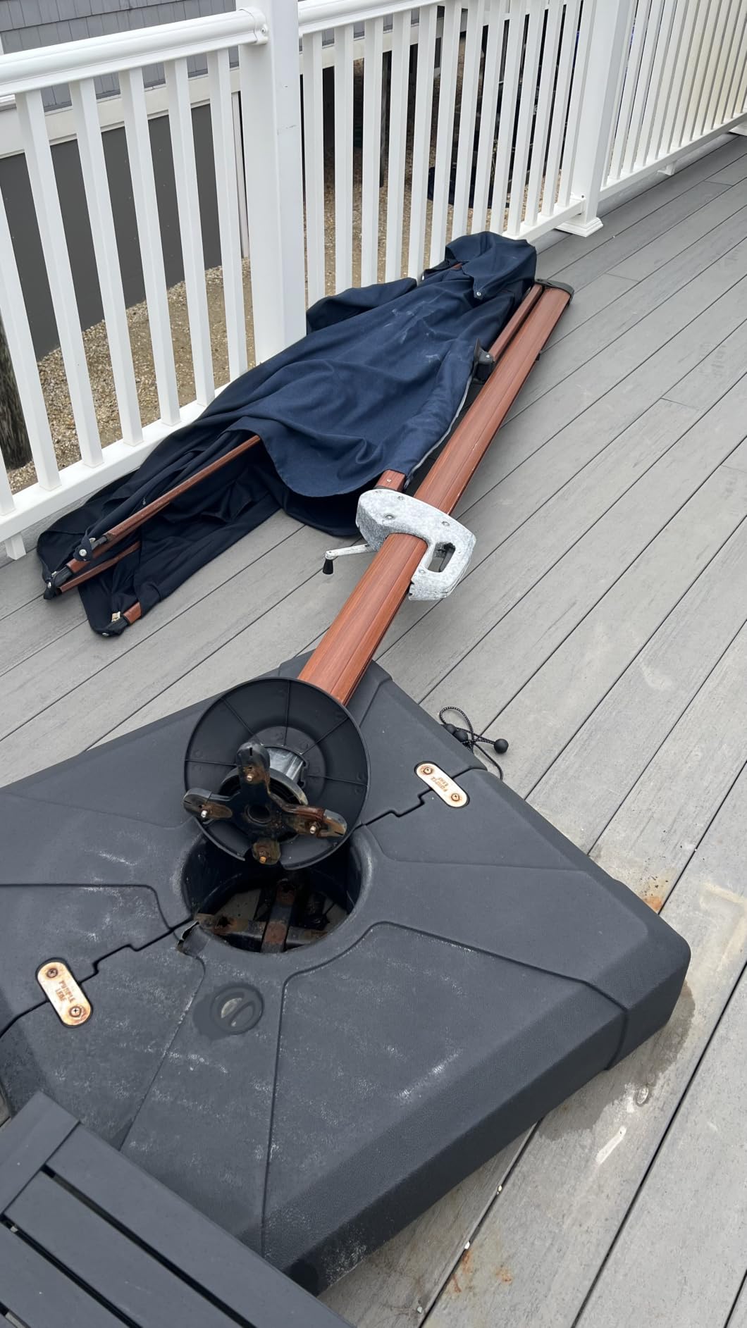 PURPLE LEAF Patio Umbrella 10' X 13' Extra Large Wood-Grain Finish, Beige customer photo 2