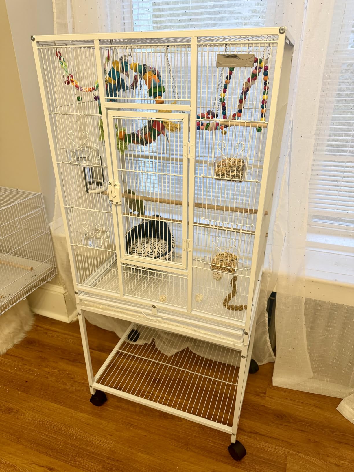 VIVOHOME 54 Inch Wrought Iron Large Bird Cage with Rolling Stand customer photo 1
