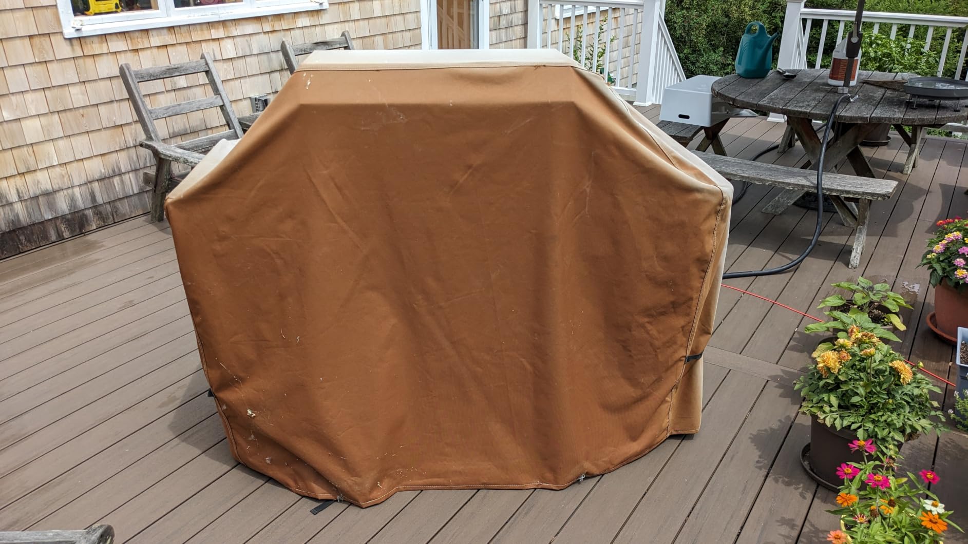 NettyPro Grill Cover for Outdoor Grill 56 Inch Waterproof Heavy Duty, Brown customer photo 2