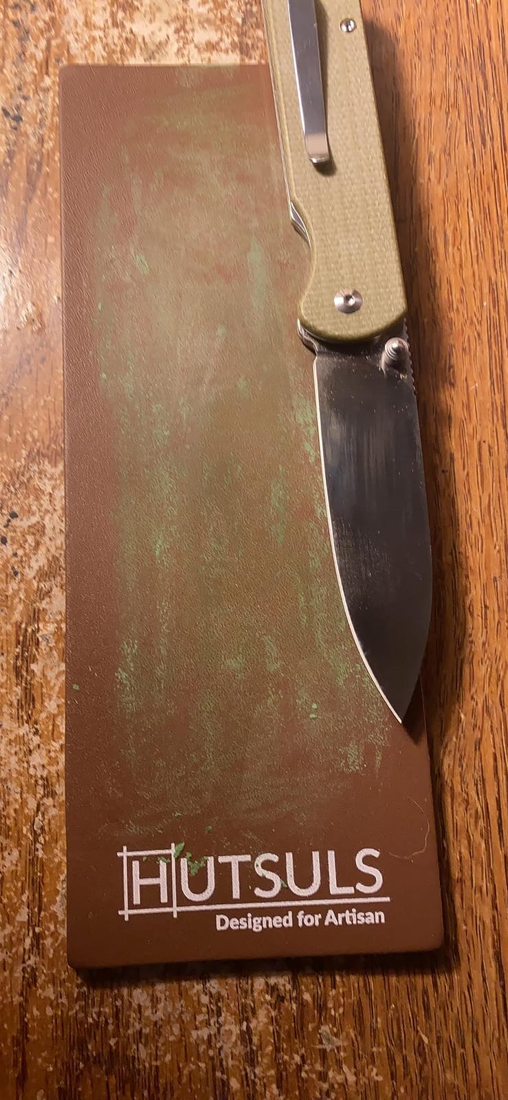 Hutsuls Brown Leather Strop with Compound - Get Razor-Sharp Edges with Stropping Kit, Green Honing Compound & Vegetable Tanned Two Sided Knife Sharpener Step-by-Step Guide Included customer photo 1