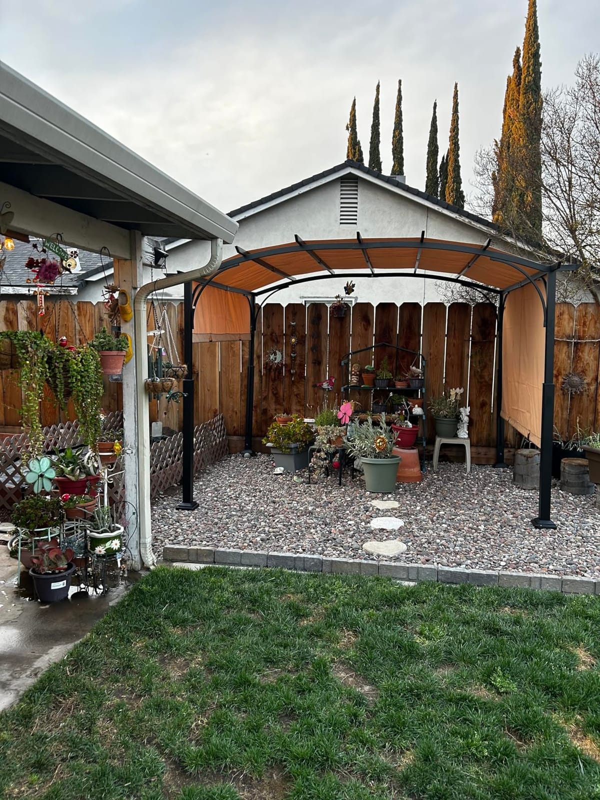 Patio Pergola with Retractable Shade - ABCCANOPY 10x10 Outdoor Retractable Pergola with Sun Shade Aluminum Shelter for Garden, Deck, Lawn, Porch & Backyard (Dark Gray) customer photo 1