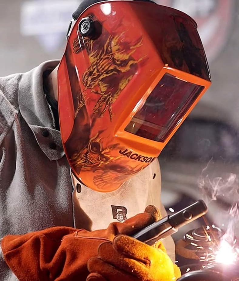 Jackson Safety Premium Graphic Welding Hood with ADF - Ultra Lightweight Auto Darkening Welding Helmet - ANSI Z87.1 (Multiple Styles) customer photo 2