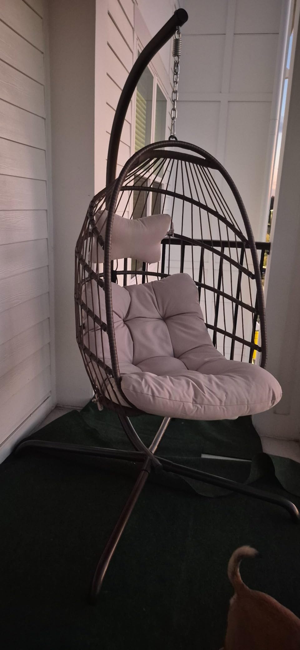 BULEXYARD Hanging Egg Chair with Stand, Indoor Outdoor Egg Swing Chair customer photo 1