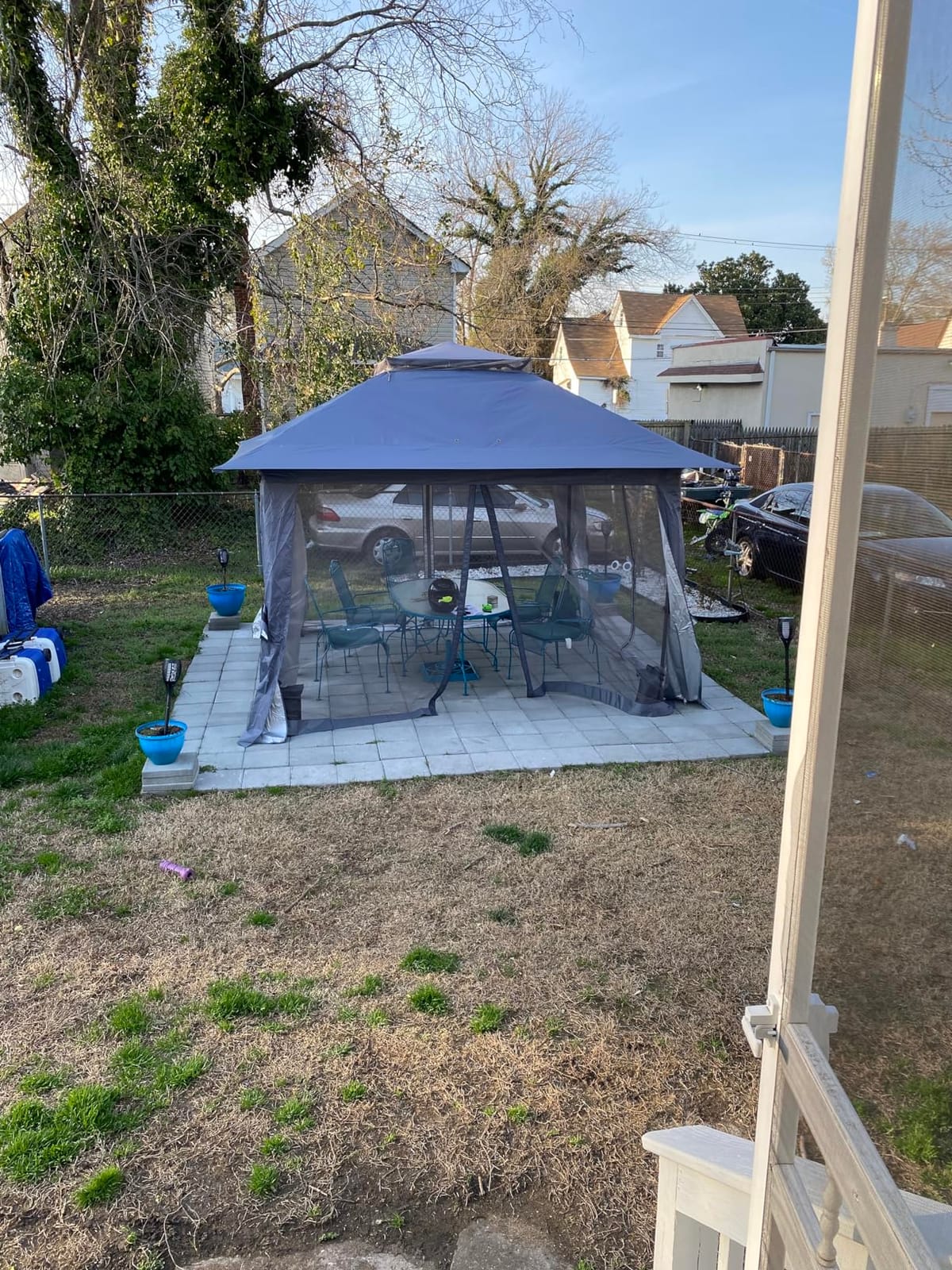 MASTERCANOPY 11x11 ft Pop Up Gazebo with Netting Screen Walls, Champagne customer photo 2