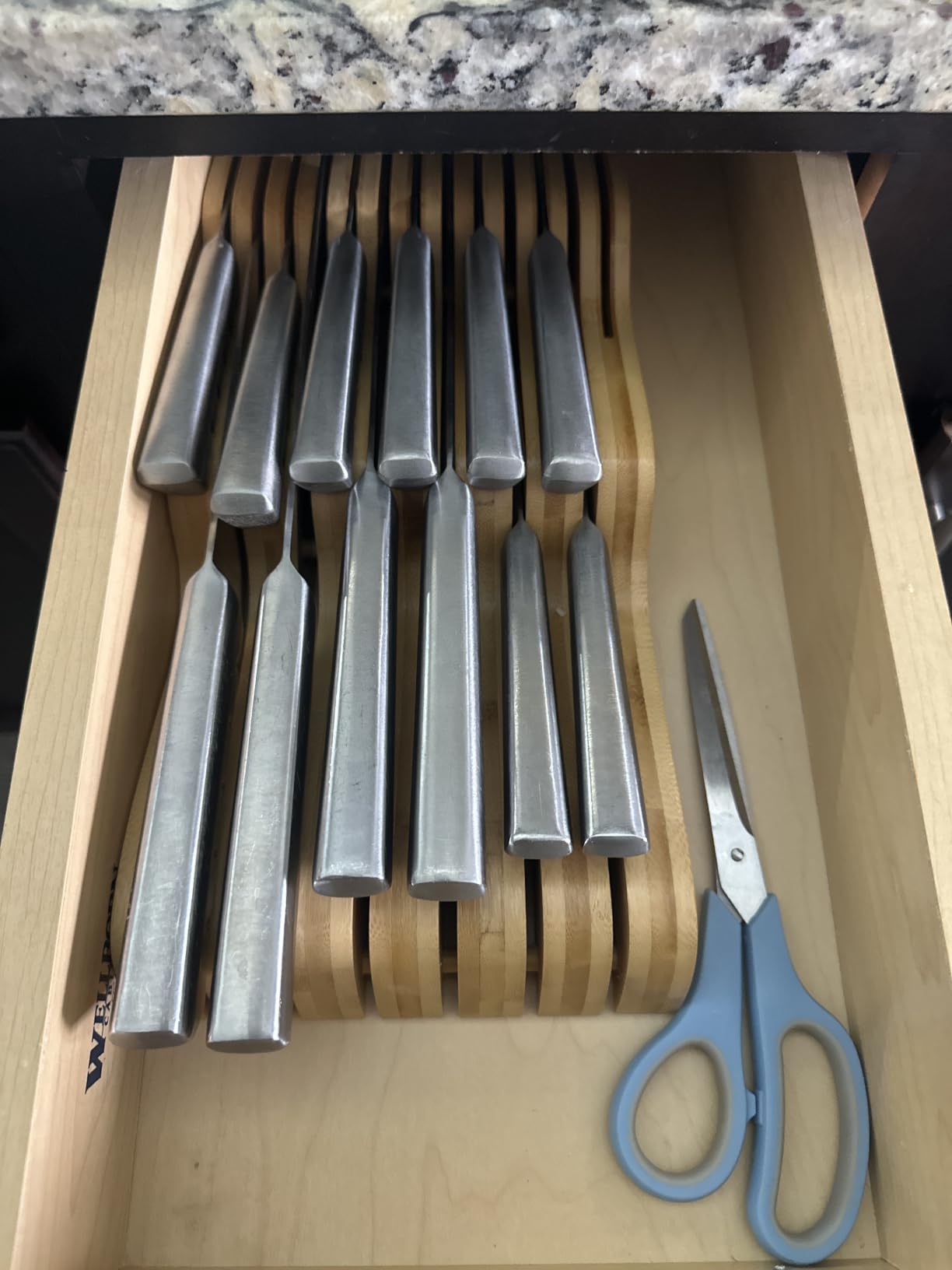 Bamboo Knife Block Holder, 9 Knives Dock, In-Drawer Knife Drawer Organizer customer photo 1