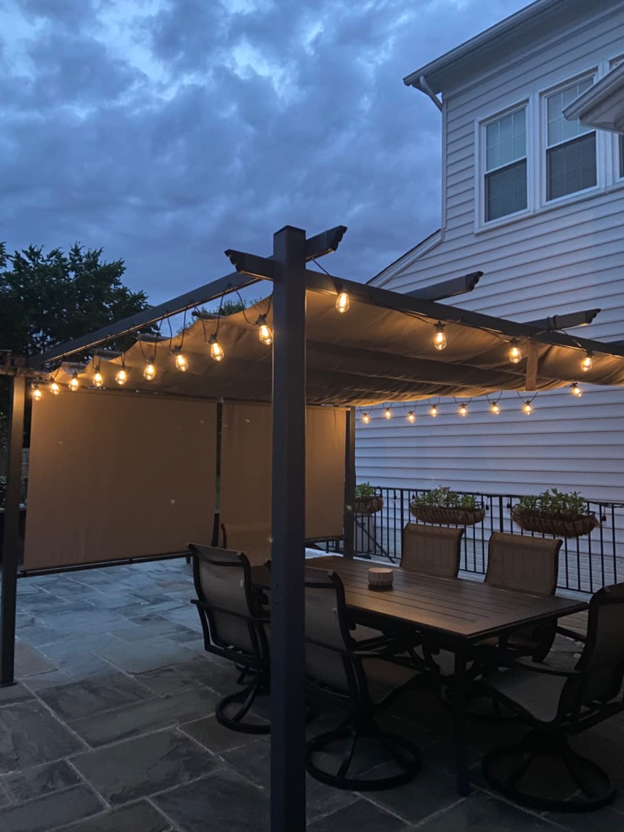 Aoodor 10 x 12 ft Outdoor Pergola with Retractable Shade Canopy, Brown customer photo 1