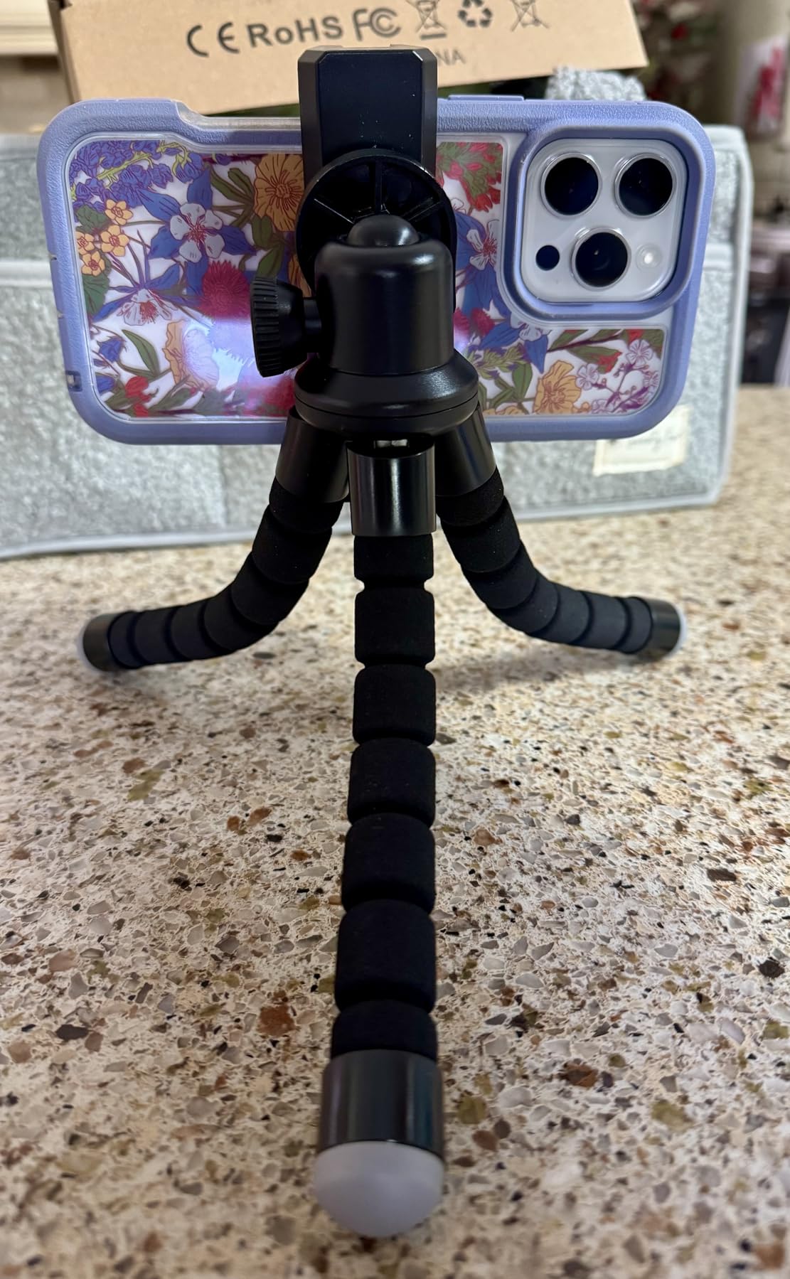 Aureday Phone Tripod, Flexible Tripod for iPhone and Android Cell Phone, Come with Wireless Remote and Clip for Video Recording/Vlogging/Selfie customer photo 2