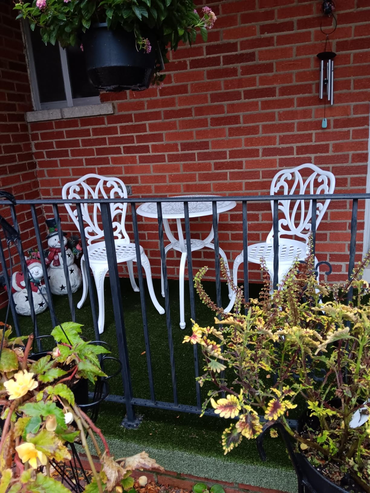 3 Piece Bistro Set,Outdoor Patio Set,Anti-Rust Cast Aluminum Bistro Table Set for Park Yard Front Porch Furniture(New Brown)… customer photo 2