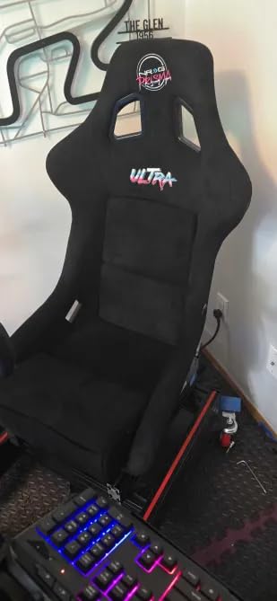 NRG Innovations Black Bucket Racing Seat, Vegan Suede, Large customer photo 1