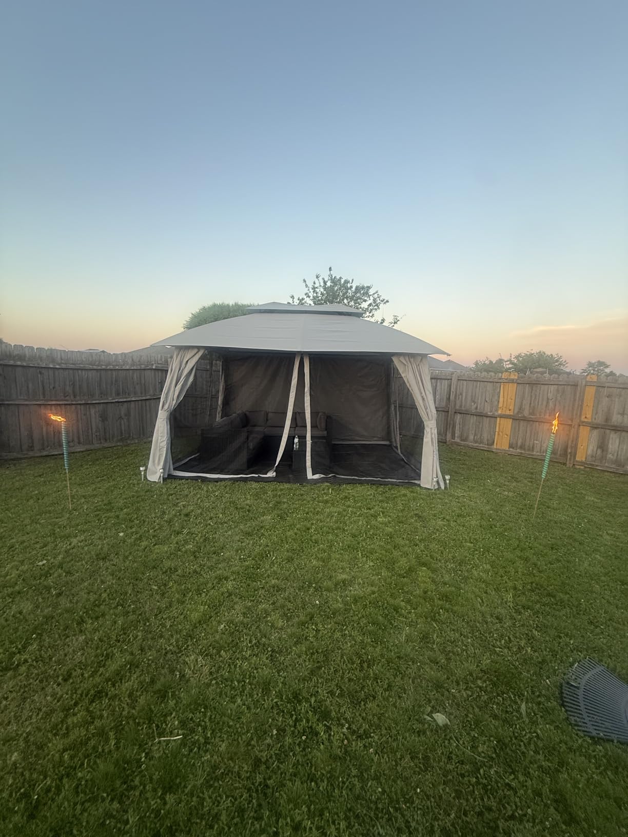 Grand Patio 10x13 Gazebo Double Soft Top Canopy Anti-UV Shelter with Privacy Curtains and Netting for Patio Deck Backyard Garden Lawns customer photo 1