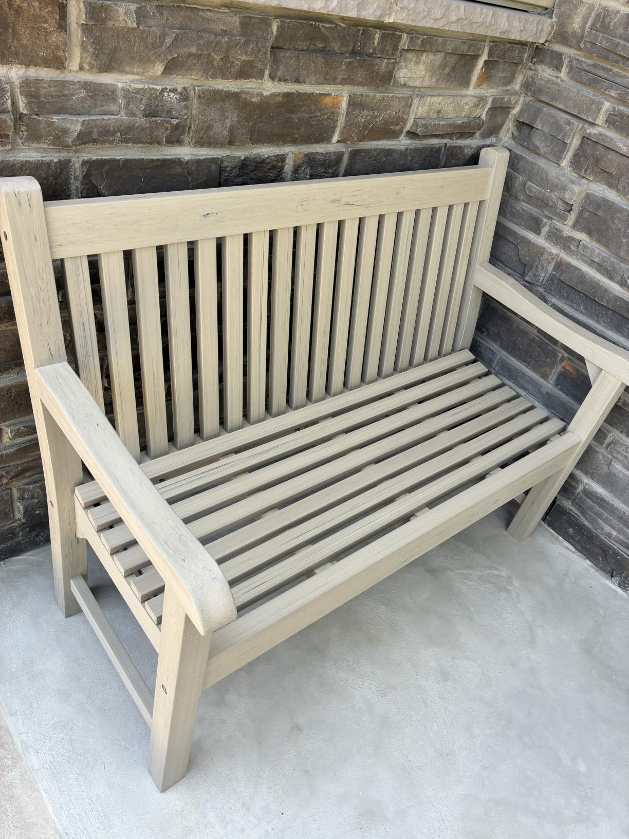 Psilvam 2-Person Outdoor Bench with 700 Lbs Weight Capacity, Teak customer photo 1