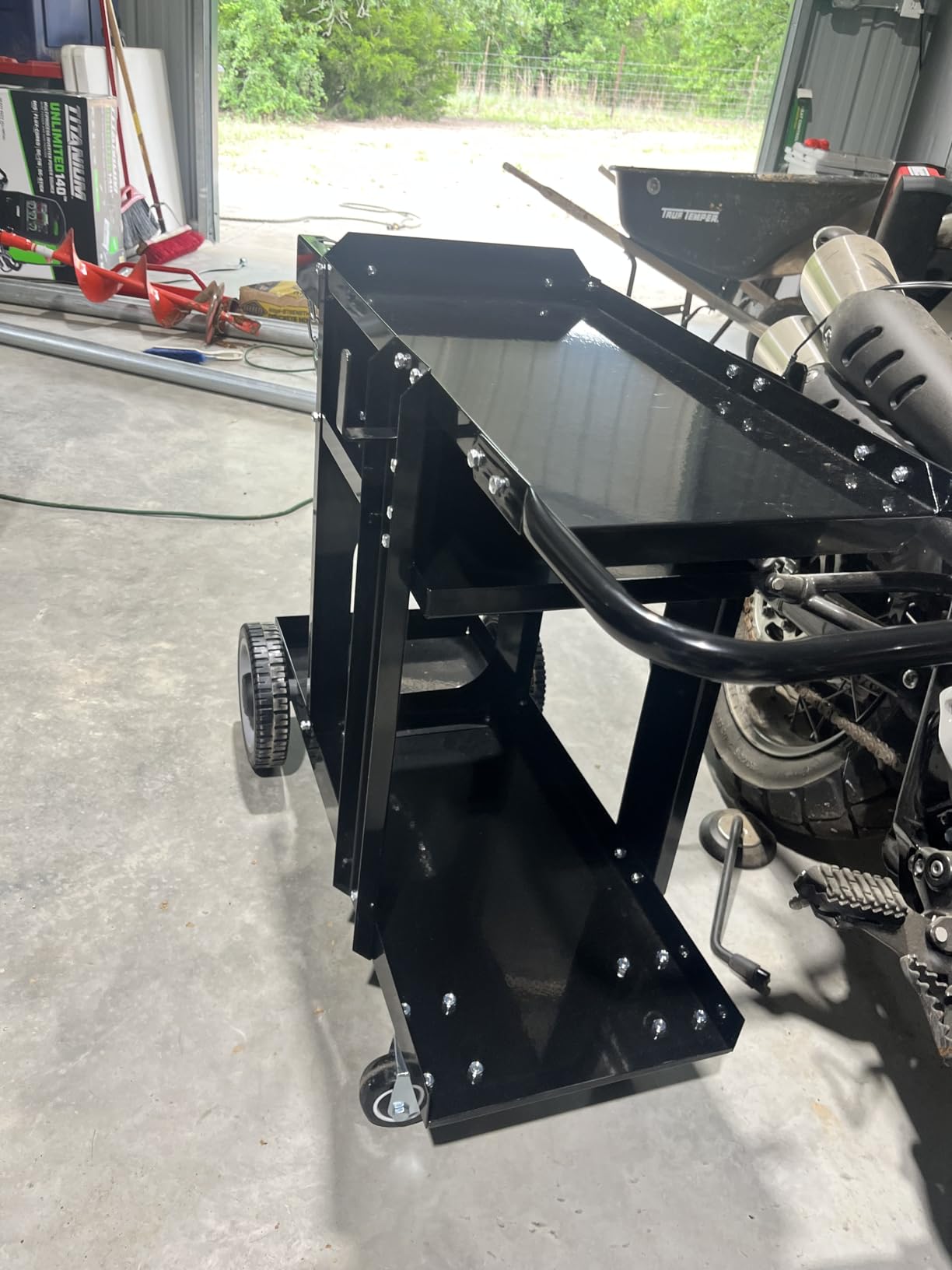 Foxngear Heavy Duty Welding Cart for TIG MIG Welder Plasma Cutter, Large 3-Tier Welder Cart with Gas Bottle Storage, Swivel Caster Wheels, Steel, Black customer photo 1