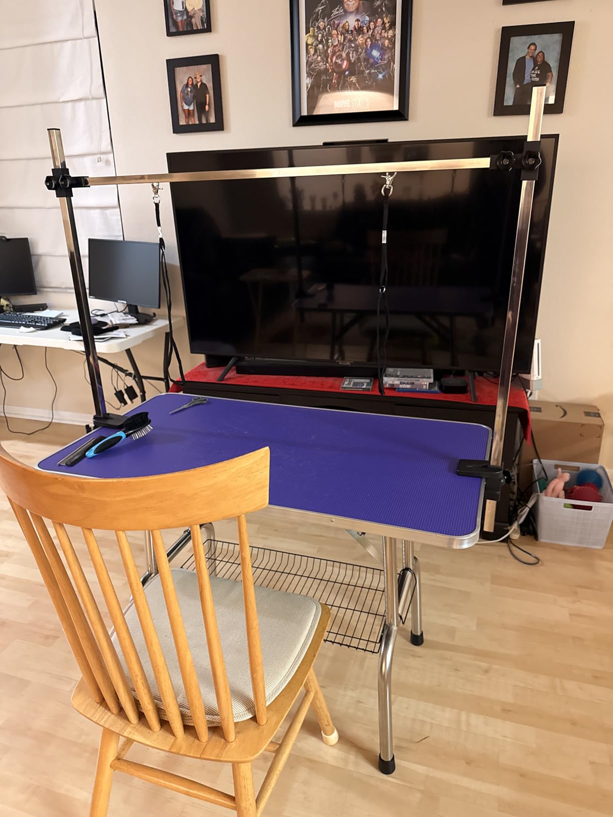 Lyromix 36'' Stainless Steel Pet Dog Grooming Table, Arm/Noose/Tray, Black customer photo 1