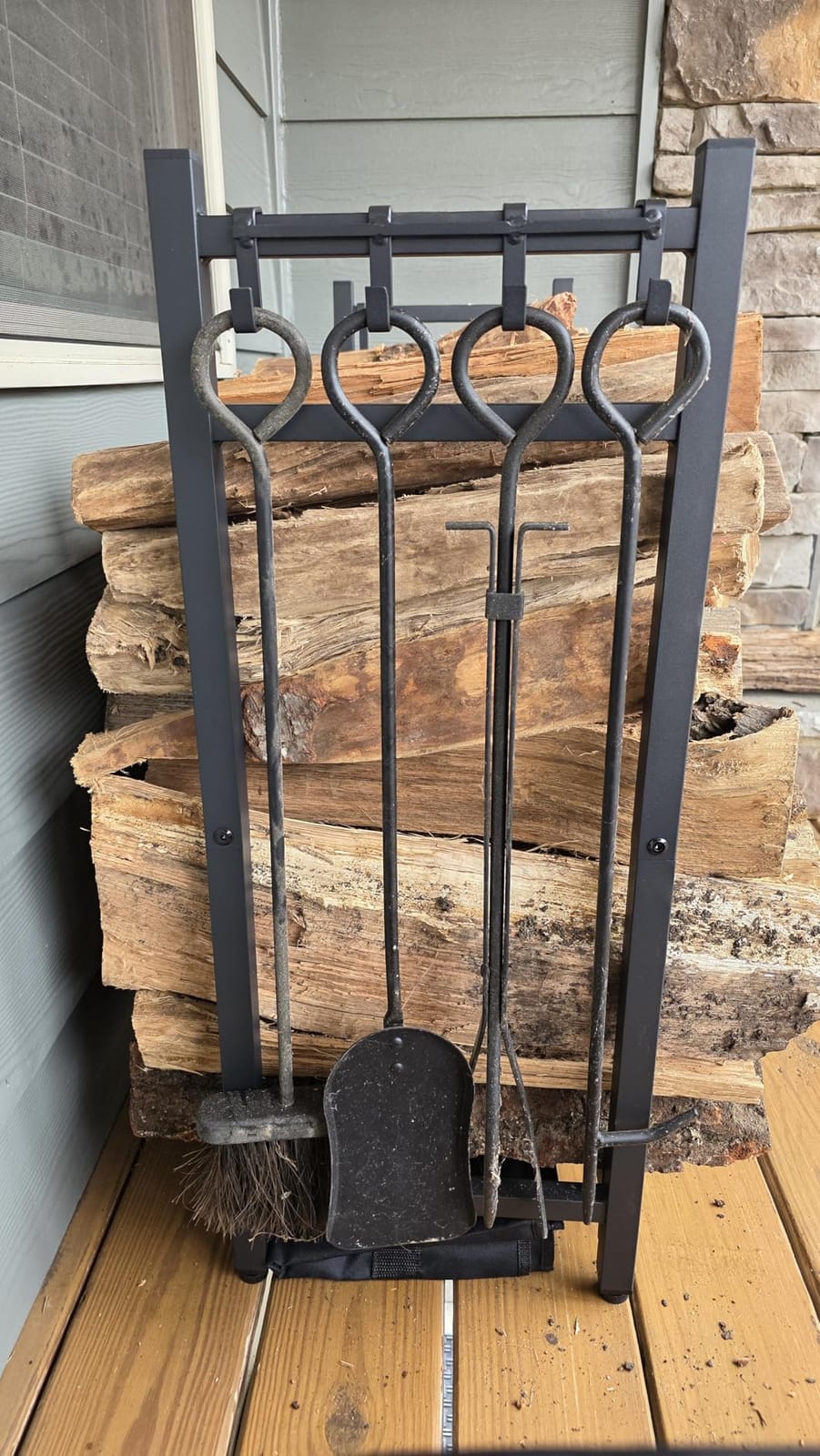 Firewood Rack Outdoor with Cover, 4FT Indoor Wood Rack for Firewood customer photo 2